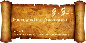Gyorgyevics Zsuzsanna névjegykártya
